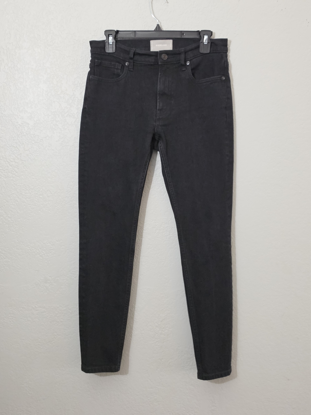 Everlane Black Mid Rise Skinny Jeans Stretch Denim Ankle Length Womens 28R‎